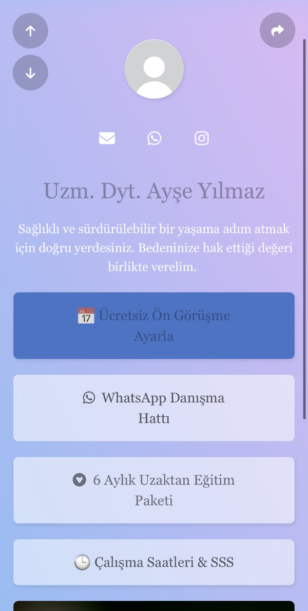 Diyetisyen dijital kartvizit şablonu